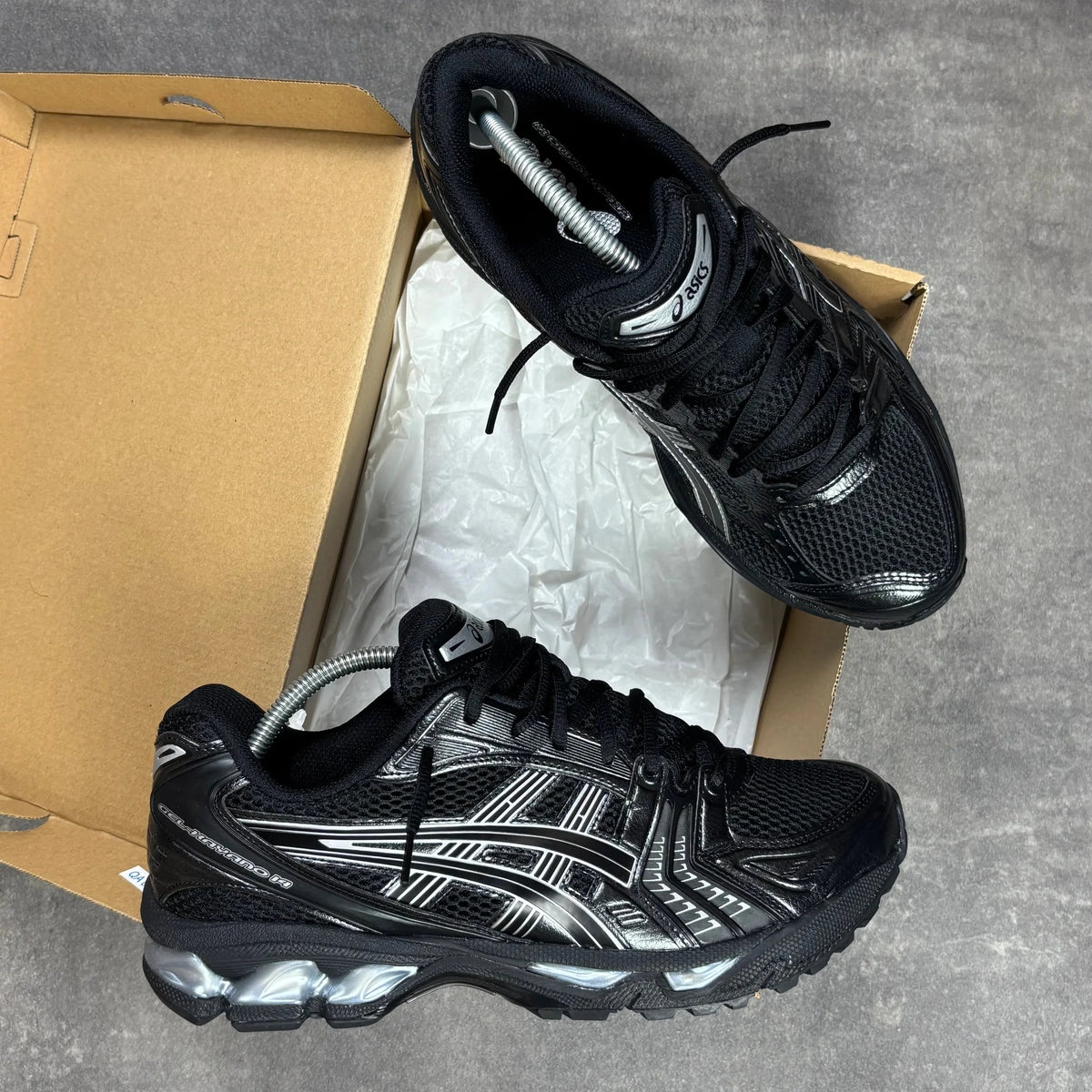 Asics Kayano 14's Black Pure Silver